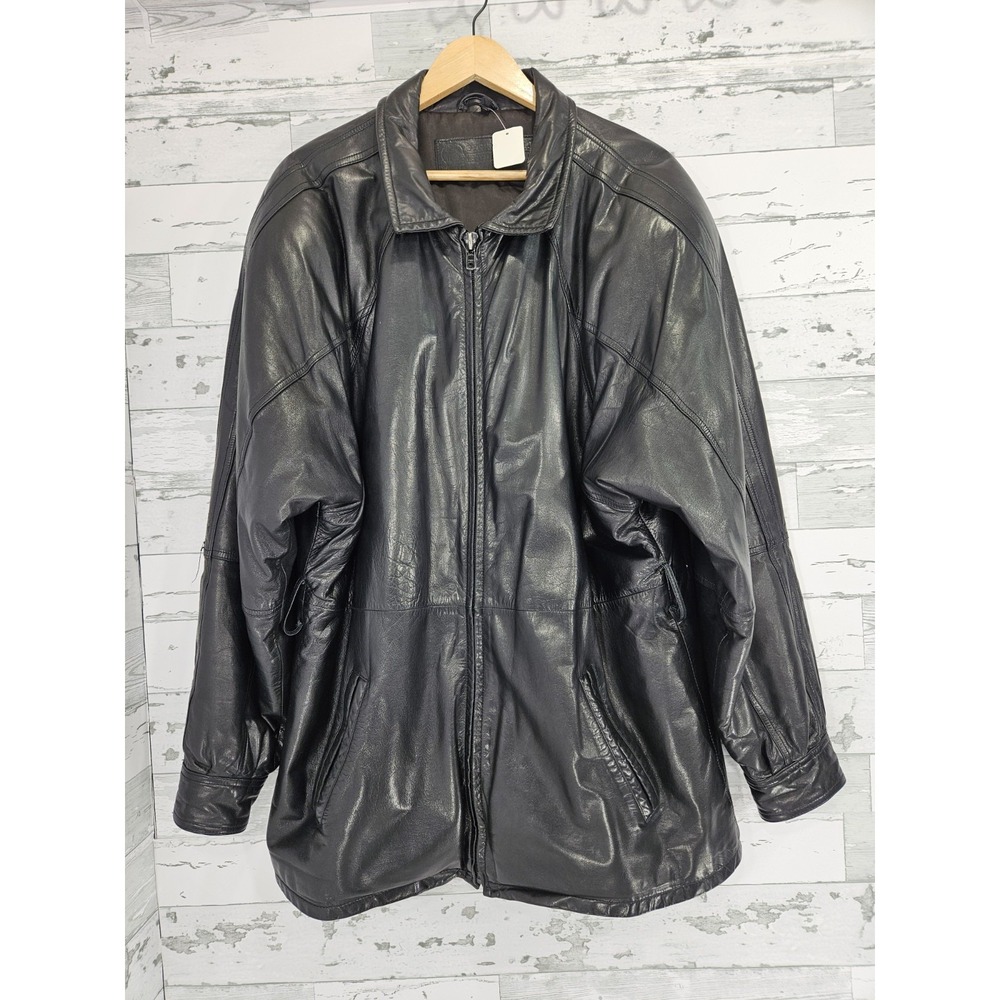 Georgetown Leather Design Black Leather Jacket Thermolite Insulated Women XL